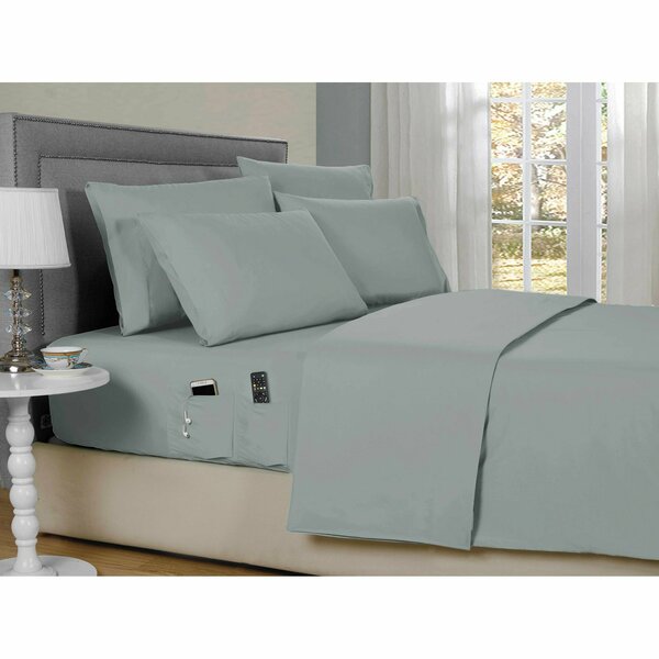 Kathy Ireland 6-Piece Smart Sheet Sets w/ Side Pocket - Queen - Silver 1284QNSIL